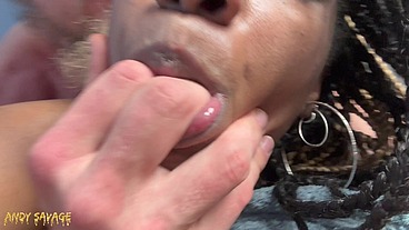 BLACK MILF Pov Deepthroat & SQUIRTING