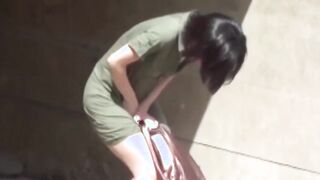 Sexy Japanese angel peeing before arbitrary outsiders