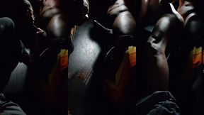 slim twink takes huge hairless black cock raw in gloryhole booth