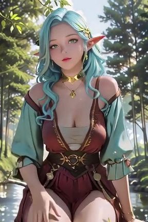 Forest Fantasy! Green-haired Mage &amp; Blue Elf in a Private Walk