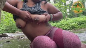 Temptress Mango Connects with Nature - Ebony Goddess Tit Worship and JOI - UNCENSORED