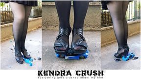 Angry Girl Remote Control Toy Car Walkover Crush and Heels Destruction - I'll walk all over it, crush it under my heels, and kick it. After I've taken my anger out on it, there won't be a trace of it left! (2 angles + slow motion best moments)