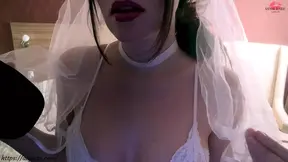 Cheating Bride rides cock cowgirl on wedding night