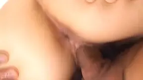 An Himeno Asian doll enjoys riding a hard cock