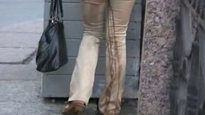 She has to urgently find a place to change her wet clothes