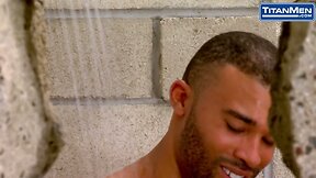 Interracial Gay Sex In An Outdoor Shower