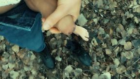 Twink Barefoot Jerking in the Park - Cumshot on Shoe and Foot