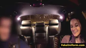 Public british babe cocksucking cop in car