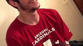 Straight dude Troy loves yanking his engorged penis in front of camera