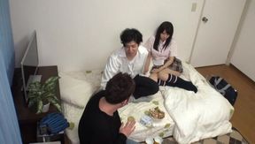 Young Japanese students explore bodies of each other for banging