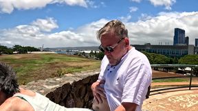 I Just Met This Visitor to Hawaii -- and Here We Are, Outdoors, Playing