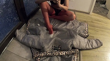 MilfyCalla- I burned my Glossy Puffer Jacket after i was face fucked