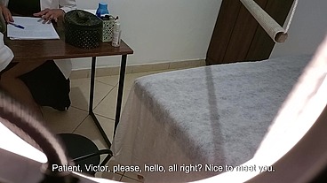 Patient goes for a prostate exam, but ends up with a strapon stuck in his ass