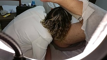 Patient goes for a prostate exam, but ends up with a strapon stuck in his ass