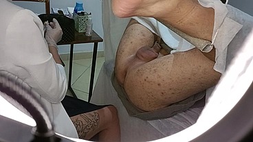 Patient goes for a prostate exam, but ends up with a strapon stuck in his ass