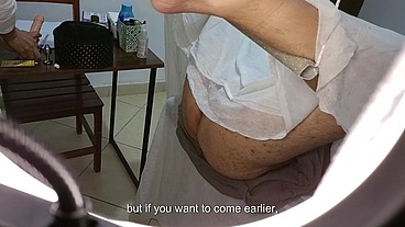 Patient goes for a prostate exam, but ends up with a strapon stuck in his ass