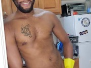 Kennie Jai cleans the house nude part one