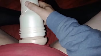 Putting my little clitty in rileys fleshlight
