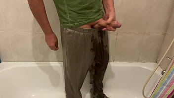 Boy pees in his pajamas