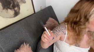 Smoking sex Tattoo girl