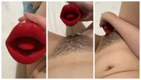 POV First Time Orgasm From Licking Vibrator, Toy Sucks Close-Up