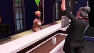 Muscular Black mom Fucks Stepdad Bod Waiter inside Jazz Lounge after too many Drinks (Hentai Sims four)