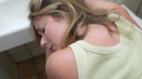 Filthy whore hardcrafted in a public restroom