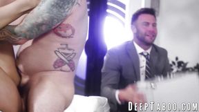 Meaty Codi Vore and Little Puck have their big asses demolished in a foursome