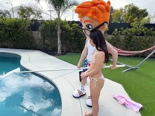 Sona's Pool Party with PornDude: No Lifeguard on Duty