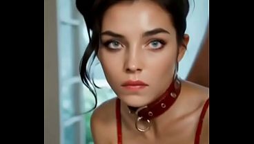 Blue-Eyed Brunette in Red Latex: Anal Start, Hot Oral, Reverse Ride &amp_ Prone Finish ( AI Generated )