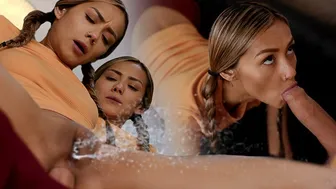 Veronica Leal explodes with a massive cumshot in this hot Colombian futa scene