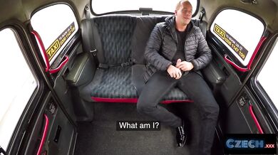 Blonde taxi driver takes huge cock till cum drenched orgasms