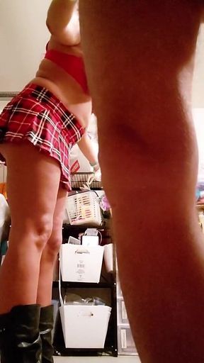 Submissive Wife Tied in Garage Fucks & Sucks
