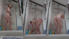 je prends ma douche sans savoir que tu me regarde, une douche comme une autre