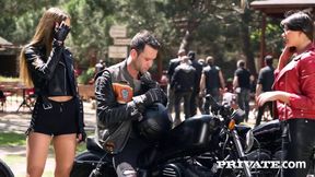 Biker Anna Polina ready for a hardcore anal and DP fucking