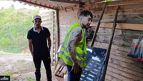 THE BOSS AND THE EMPLOYEE The employee finishes his task and his boss gets very aroused