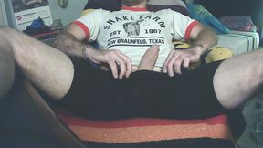 Teasing my big thick hard cock