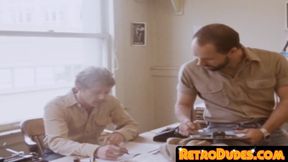 Retro gay fella spreads legs for an astonishing ass banging
