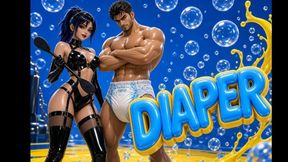 DIAPER - Thick Soft Diaper Opened on Changing Table, Hips Lifted and Taped Snug With Loud Crinkle, Lap Rocking With Bottle Then Grinding Pussy Against Padding Until Filled (Erotic Audio)