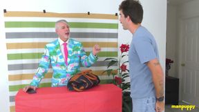 ManPuppy Richard Lennox Humiliates Paul Trip At the Airport Security Desk