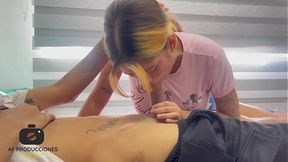 Skinny Latina girlfriend takes big pole hard and squirts