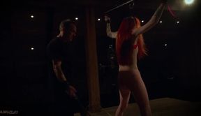 Redhead Sub Tied Roped Anal Hooked Fucked Hard Gushing Cum