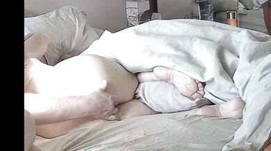 Granny Let's Me Finger Her Pussy Shows Soles of Feet & Ass