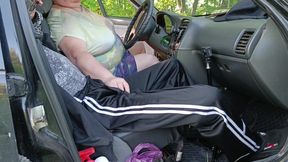 In the Car in the Parking Lot, My Mother-in-law Jerks off My Dick Until I Cum