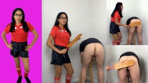 Soccer girl eRica paddles the coach’s ass for horrible decision making