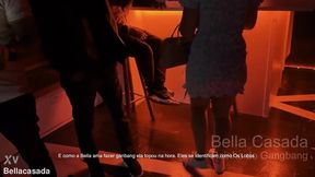 Curvy hotwife swallows loads at S�o Paulo sex shop gangbang