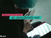 Tape instead of clothes. Jeny Smith poses naked in public covered with sticky tape