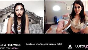 Gorgeous Teens Gianna Dior & Evelyn Claire Have Distant Video Call Sex For Their First Date