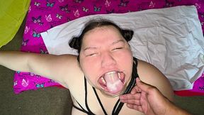 did you know you can nose fuck? yes, it s possible! he does it until he cums inside and the semen comes out of my mouth.