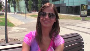 Alluring babe with huge tits rides lucky guy's cock